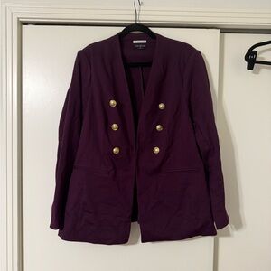 Lane Bryant Purple and Gold Blazer Double-Breasted Suit Jacket